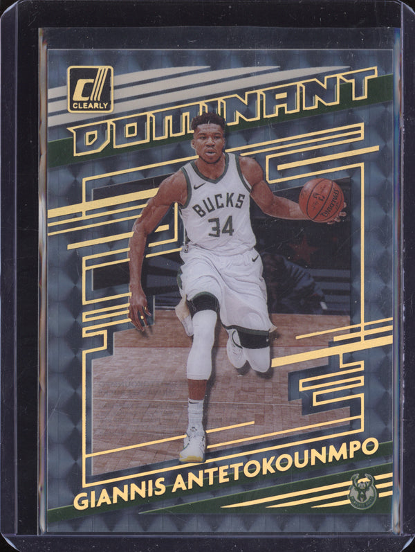 Giannis Antetokounmpo 2020 Panini Clearly Donruss 6 Clearly Dominant Gold Mosaic