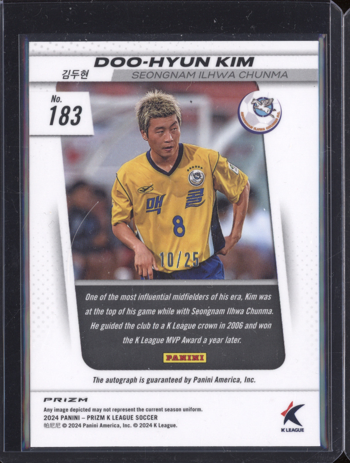 Doo-Hyun Kim 2024 Panini Prizm K League 183 Mojo Autograph 10/25