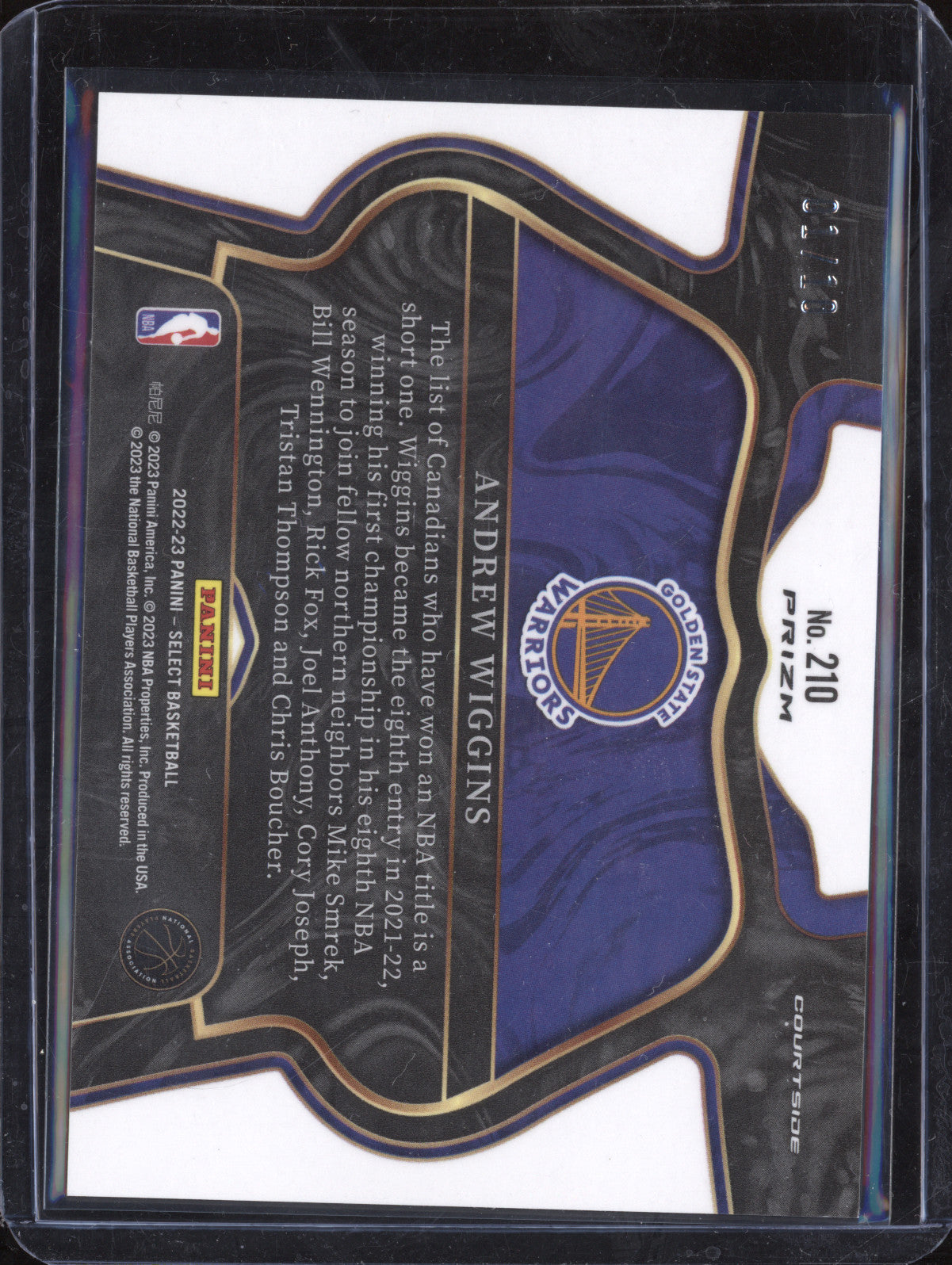 Andrew Wiggins 2022-23 Panini Select 210 Gold Wave Courtside 1/10