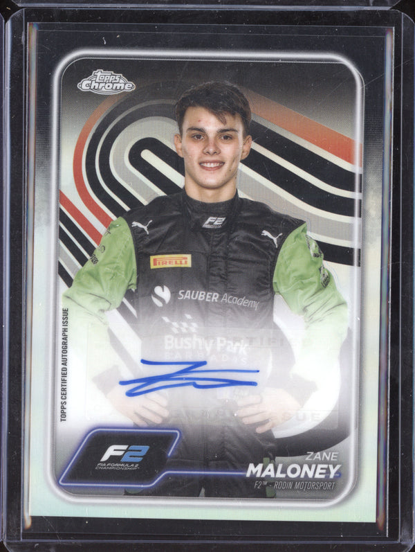 Zane Maloney 2024 Topps Chrome F1 CAC-MAL Formula 2 Auto Refractor