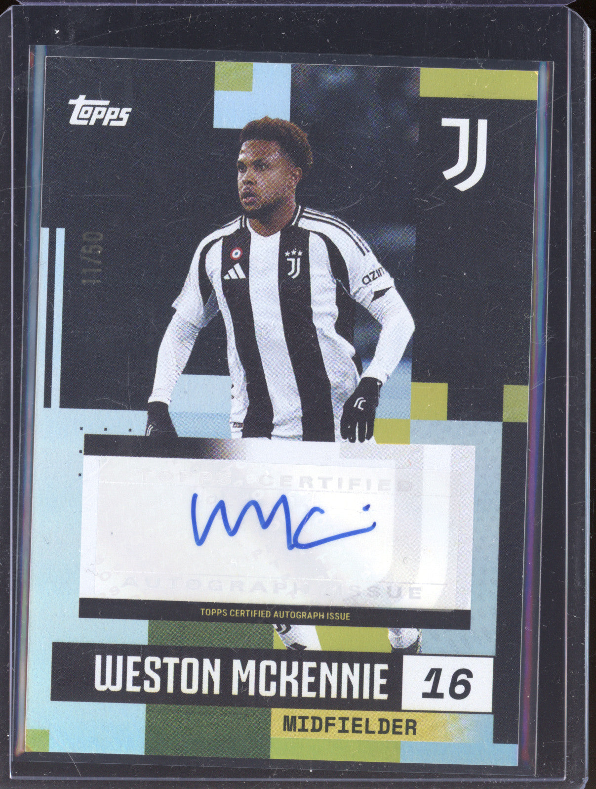 Weston Mckennie 2024-25 Topps Team Set Juventus FC BA-WM Autograph Gold 11/50