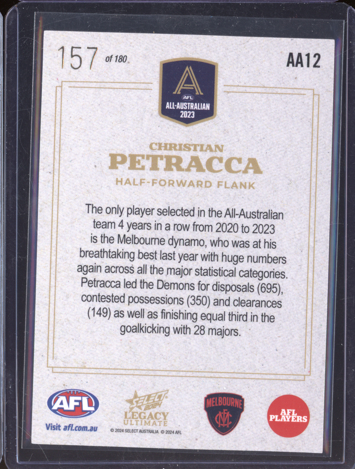 Christian Petracca  Select Legacy Ultimate AA12 All-Australian 157/180