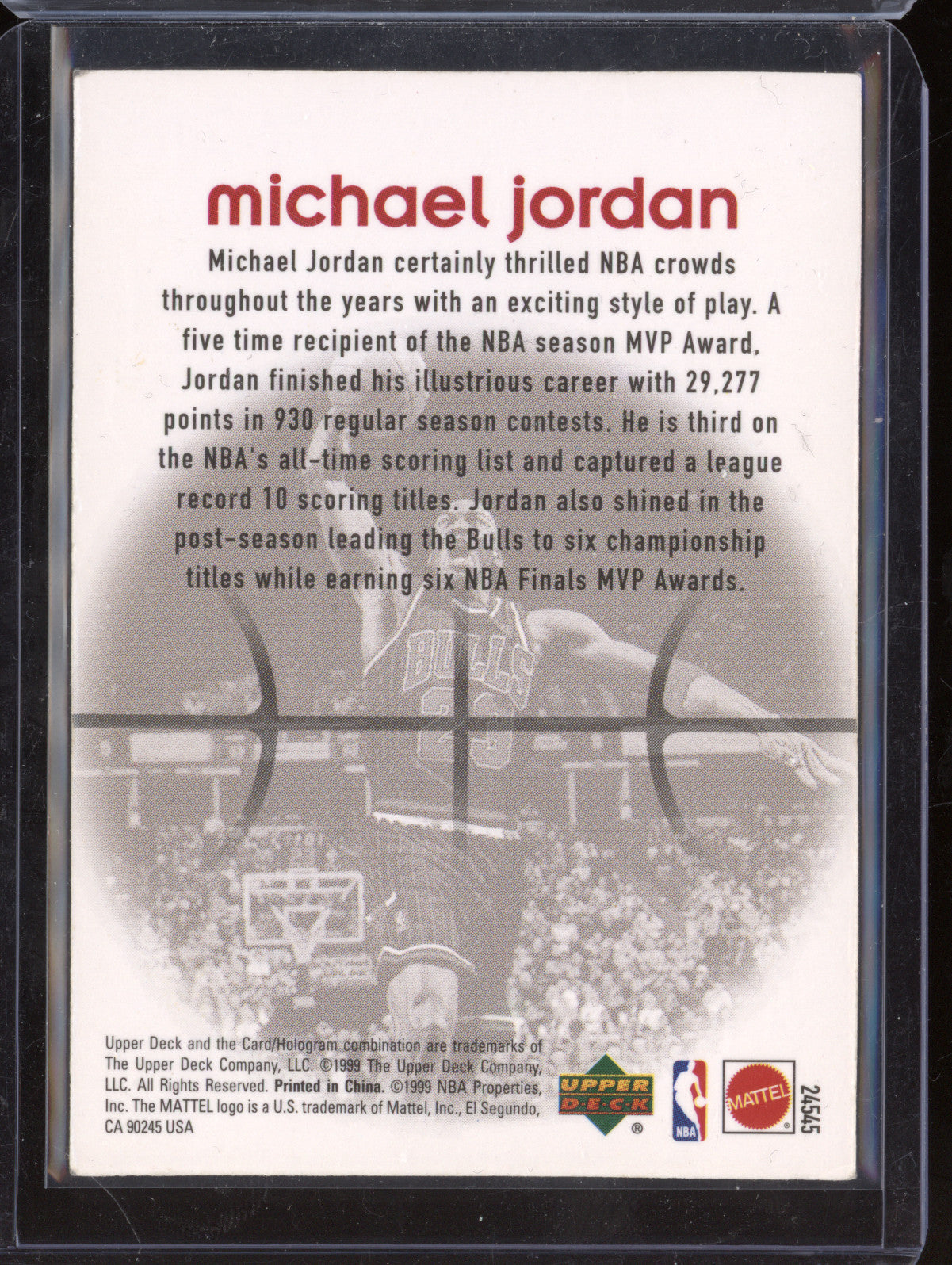 Michael Jordan 1999 Upper Deck Mattel NNO Maximum Air