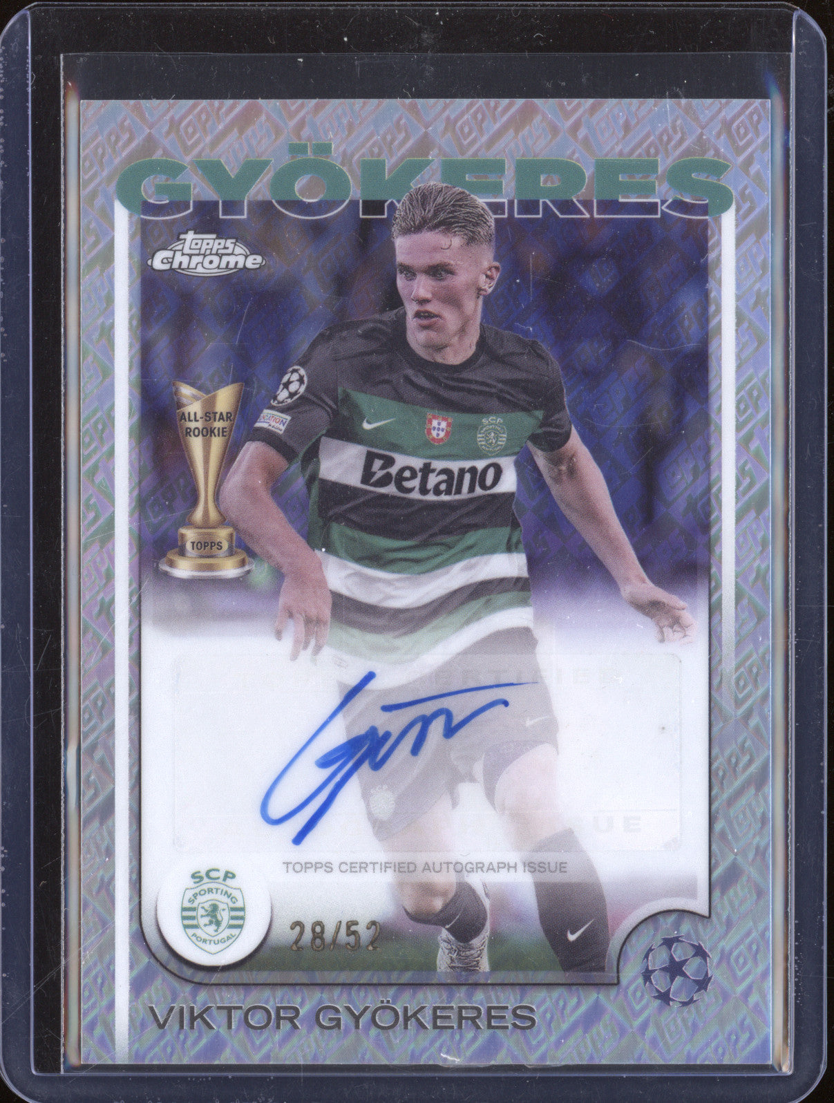 2024-25 Topps Chrome CA-VG Viktor Gyokeres Toppsfractor Auto 28/52