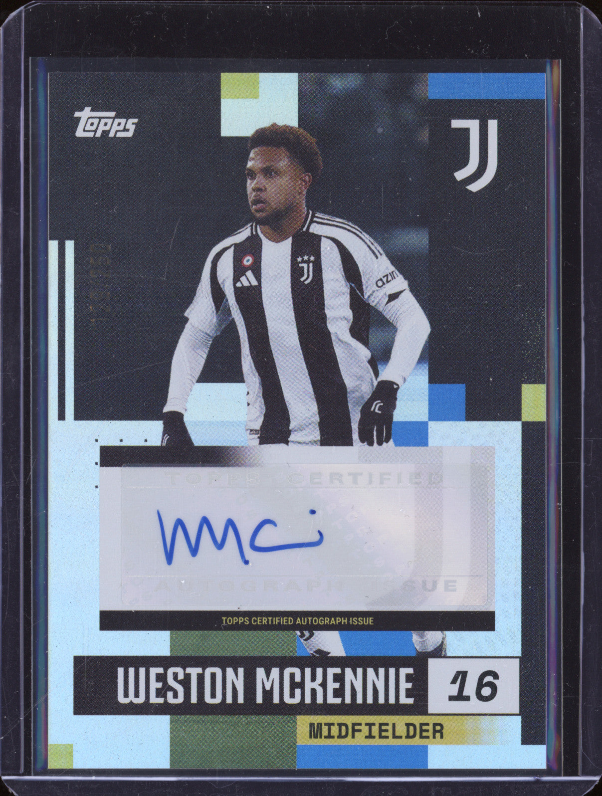 Weston Mckennie 2024-25 Topps Team Set Juventus FC BA-WM Autograph Blue 129/250