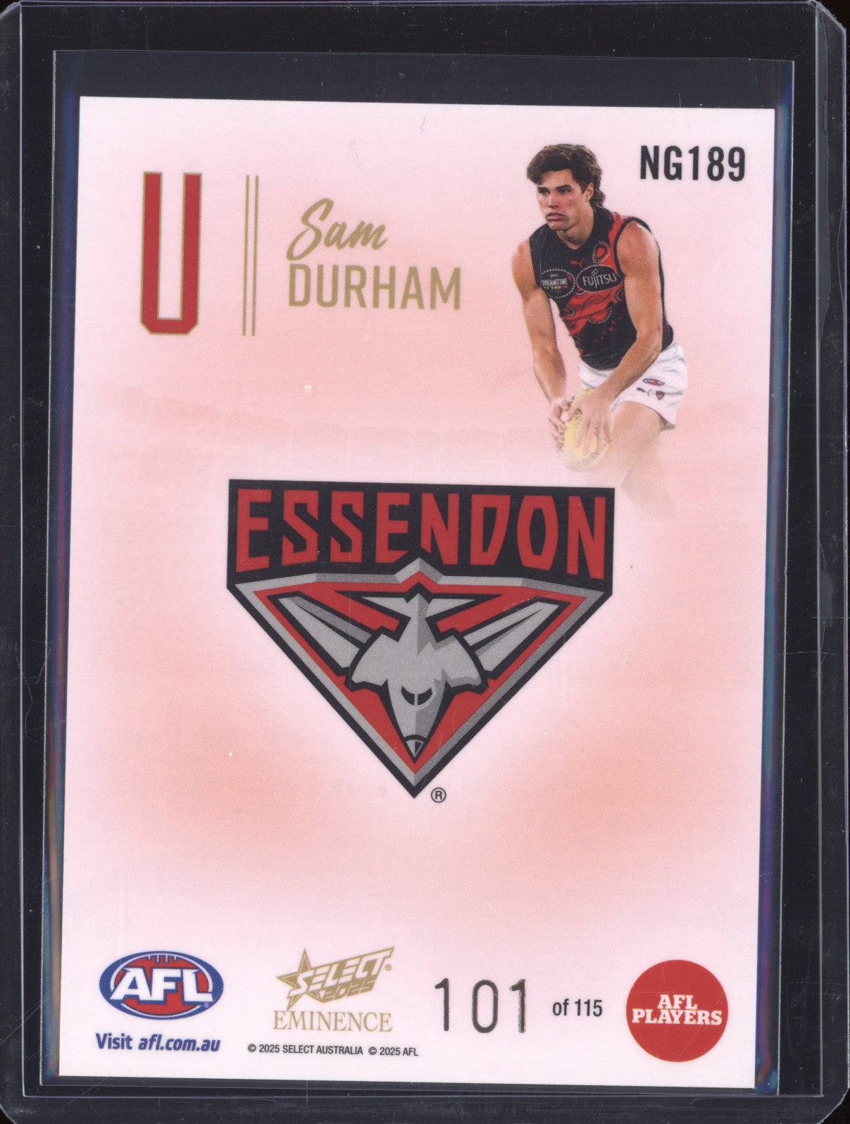 2025 AFL Select Eminence Nameplate NG189 Sam Durham 101/115