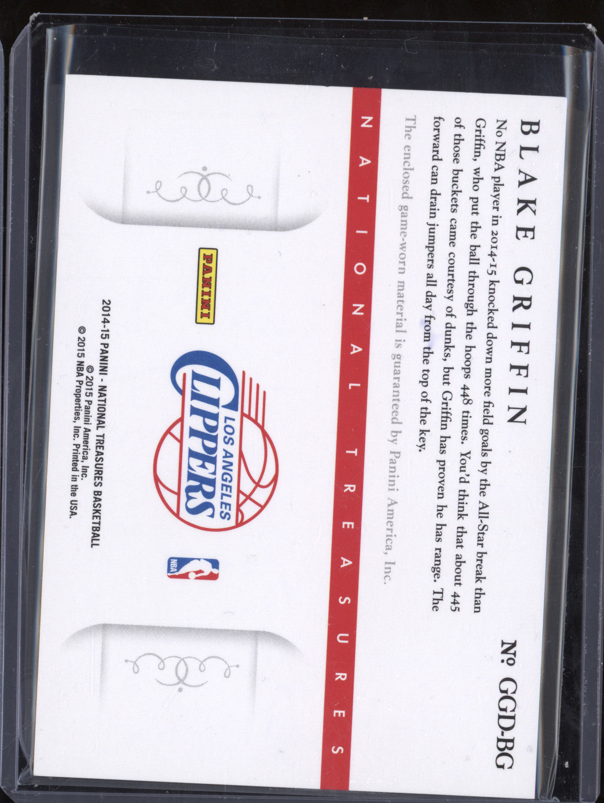 Blake Griffin 2014-15 Panini National Treasures GGD-BG NBA Game Gear 50/99