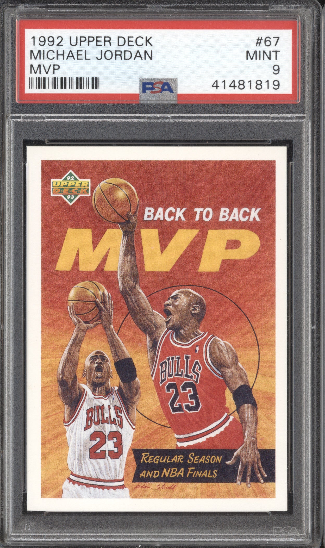 Michael Jordan 1992-93 Upper Deck  67 MVP PSA 9