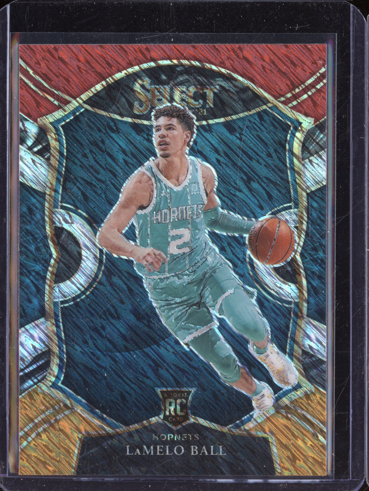 LaMelo Ball 2020-21 Panini Select 63 Red White Orange Shimmer RC