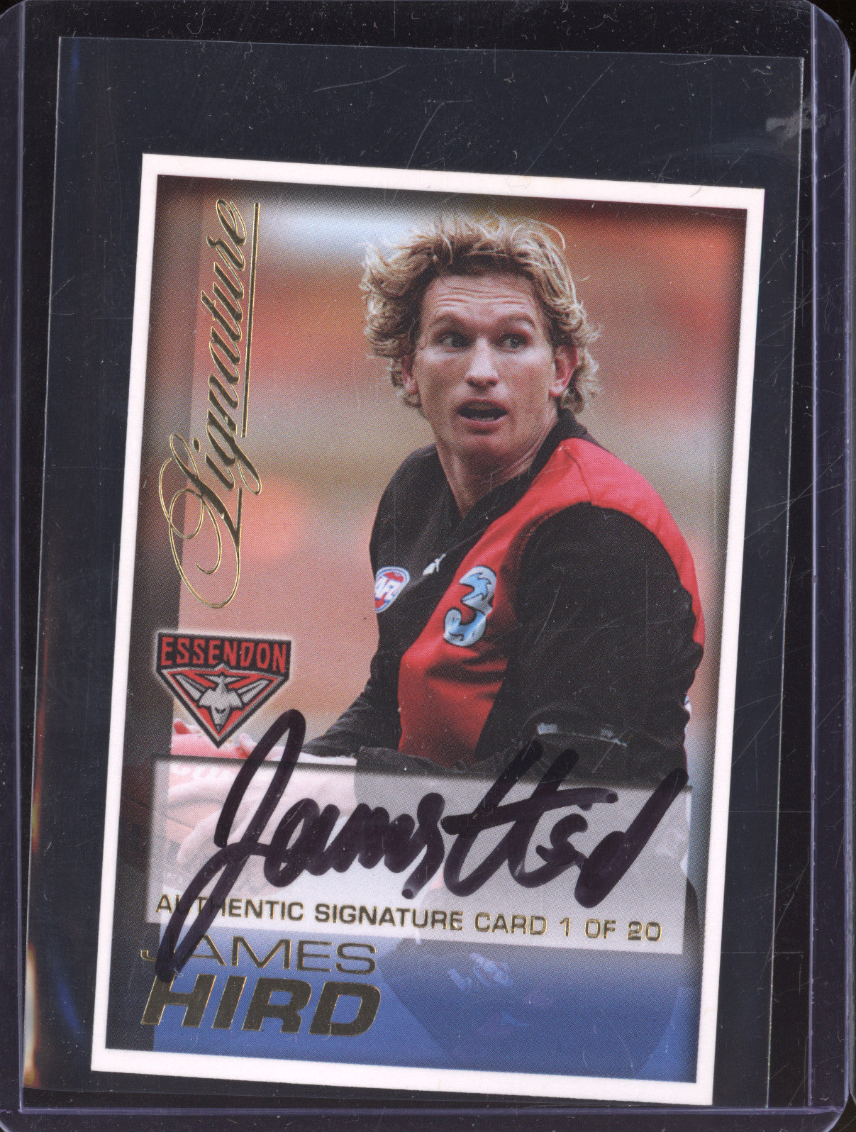 James Hird 2005 Select Herald Sun S3 Authentic Signature 16/20