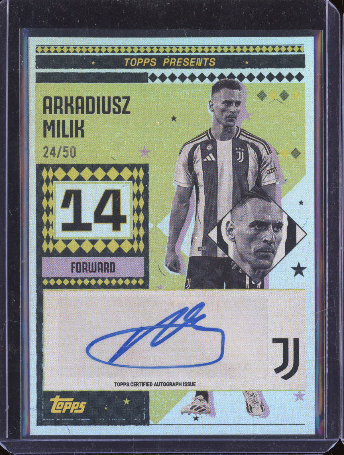 Arkadiusz Milik 2024-25 Topps Team Set Juventus FC VL-AM Vintage Lady Auto 24/50