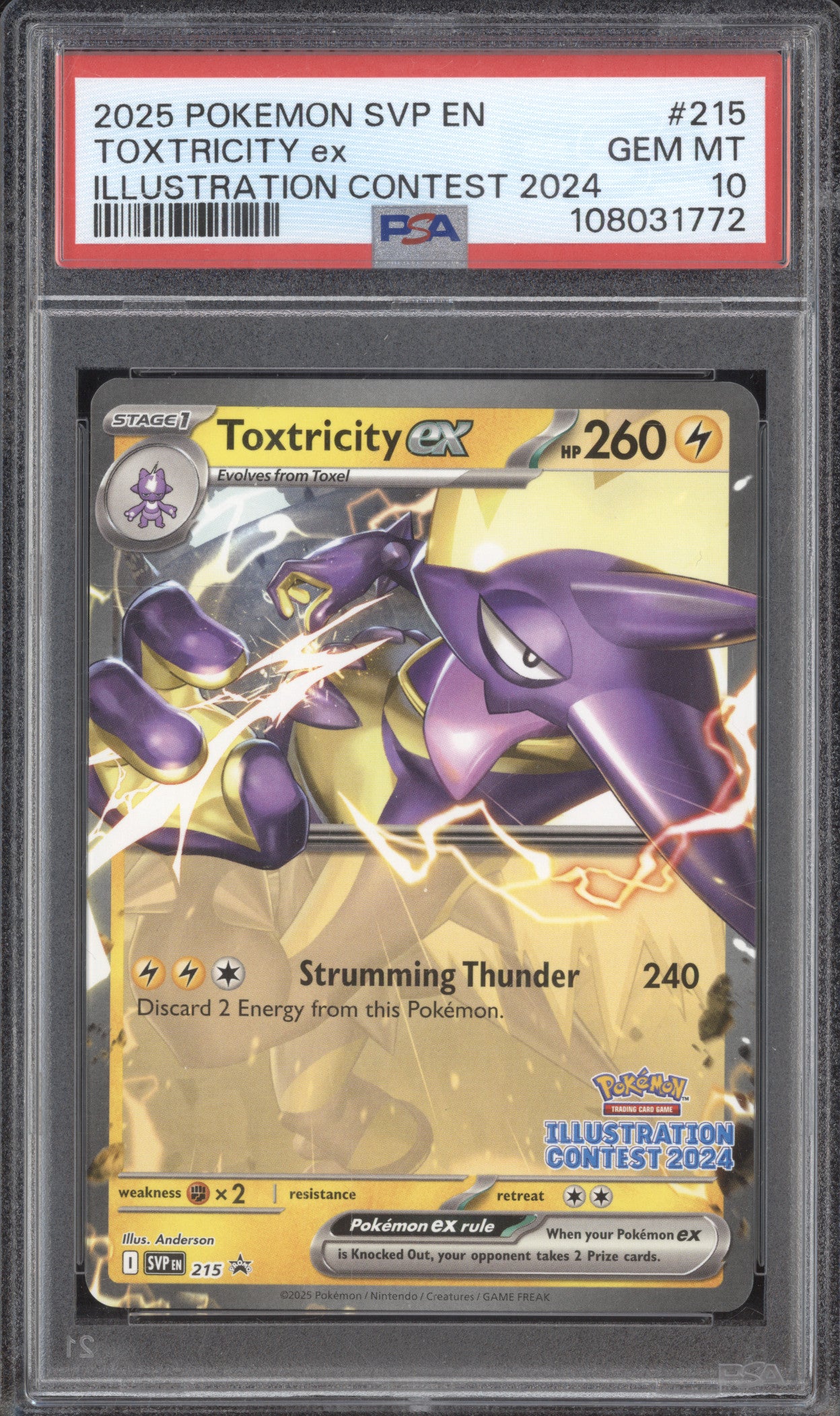 Toxtricity ex  Pokemon Scarlet & Violet Promos 215 Illustration Contest PSA 10