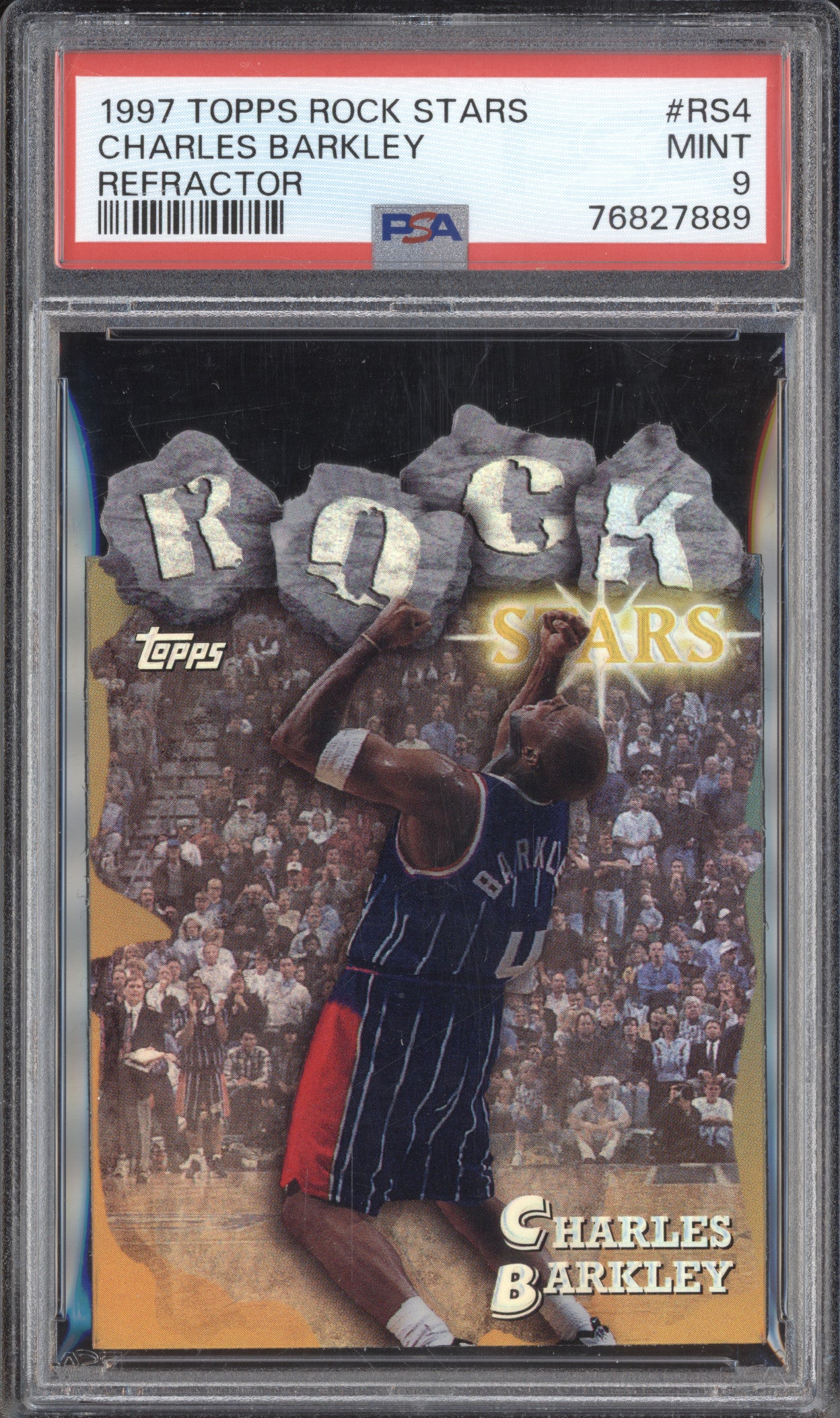 Charles Barkley 1997-98 Topps Rock Stars RS4 Refractor PSA 9