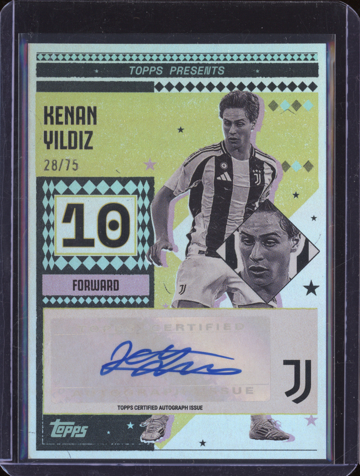 Kenan Yildiz 2024-25 Topps Team Set Juventus FC VLKY Vintage Lady Auto 28/75