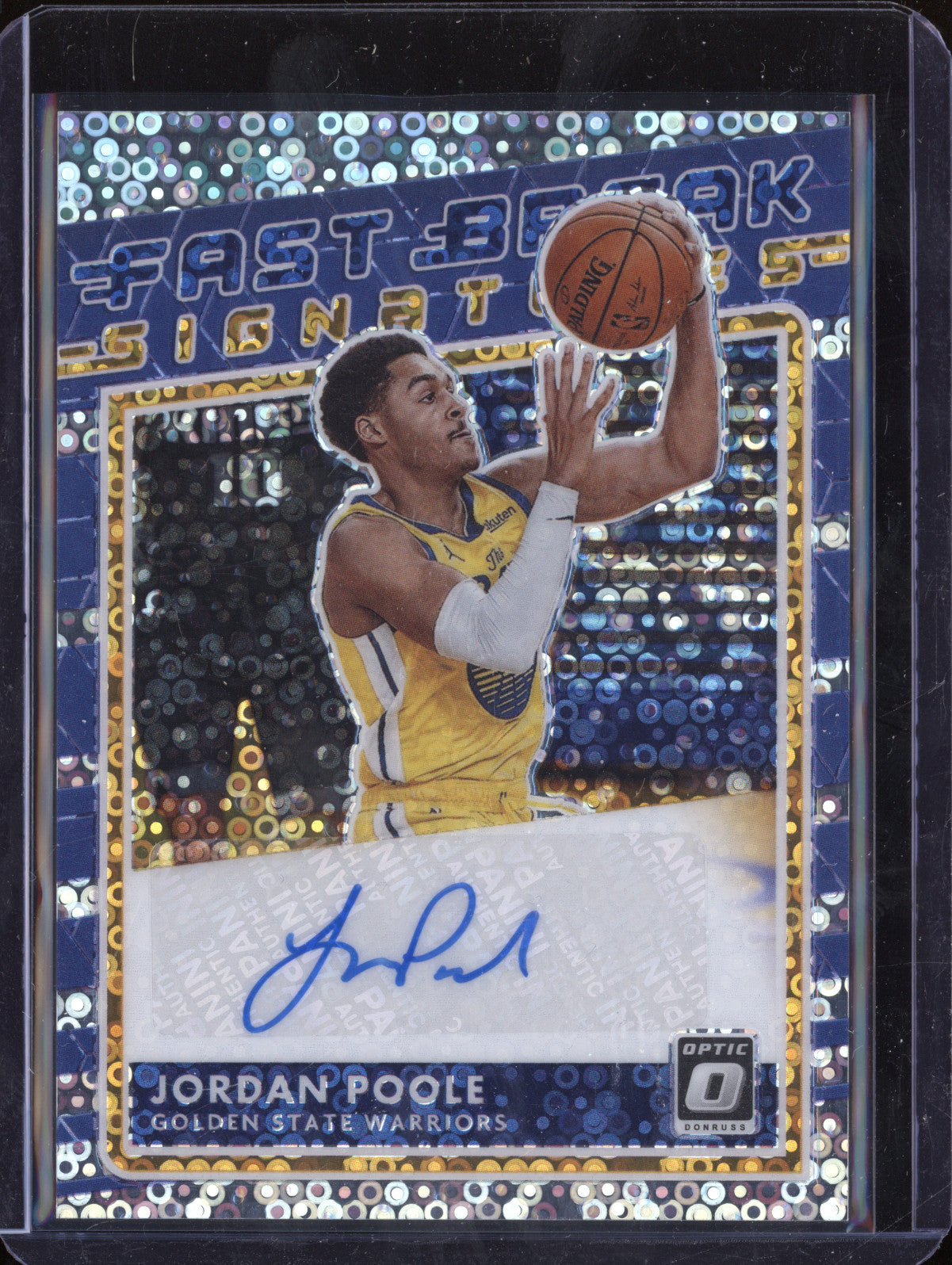 Jordan Poole 2020-21 Panini Donruss Optic FB-JPL Fast Break Auto