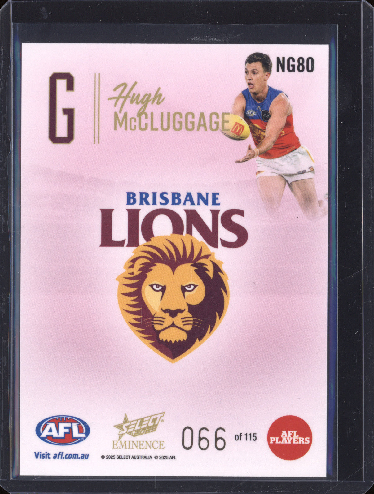 2025 AFL Select Eminence Nameplate NG80 Hugh McCluggage 066/115