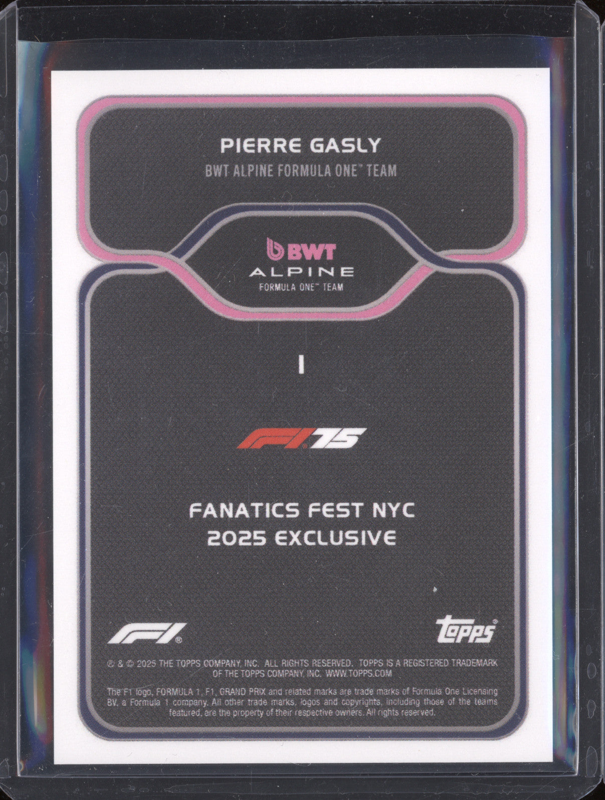 Pierre Gasly 2025 Topps Fanatics Fest NYC 1 NY Slice Orange 6/25