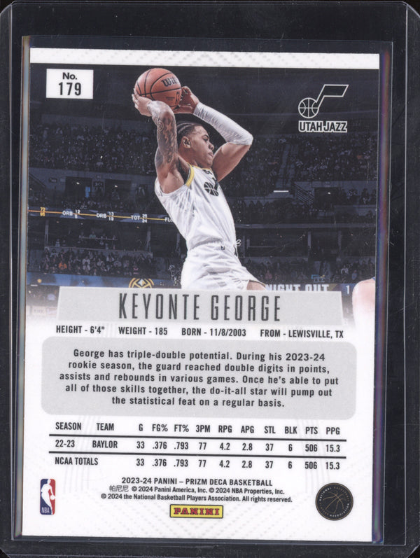 Keyonte George 2023-24 Panini Prizm Deca 179 RC