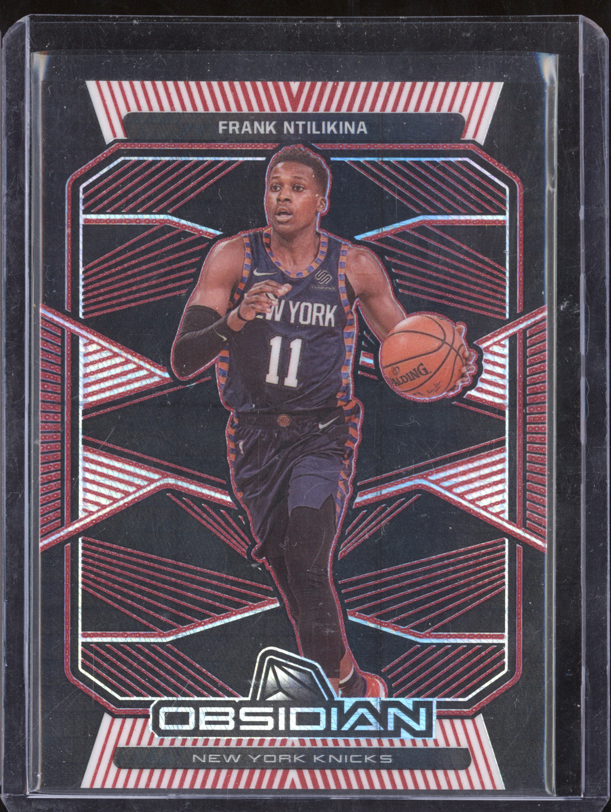 Frank Ntilikina 2019-20 Panini Obsidian 68 Electric Etch Red 5/8