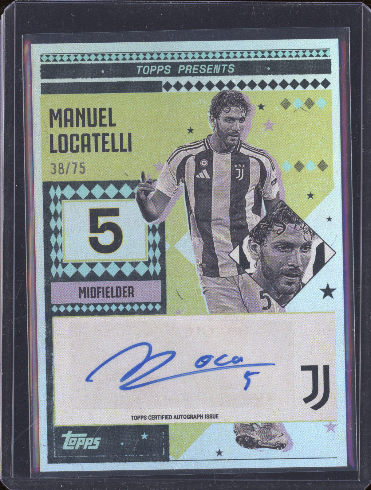Manuel Locatelli 2024-25 Topps Team Set Juventus FC VL-ML Vintage Lady Auto /75