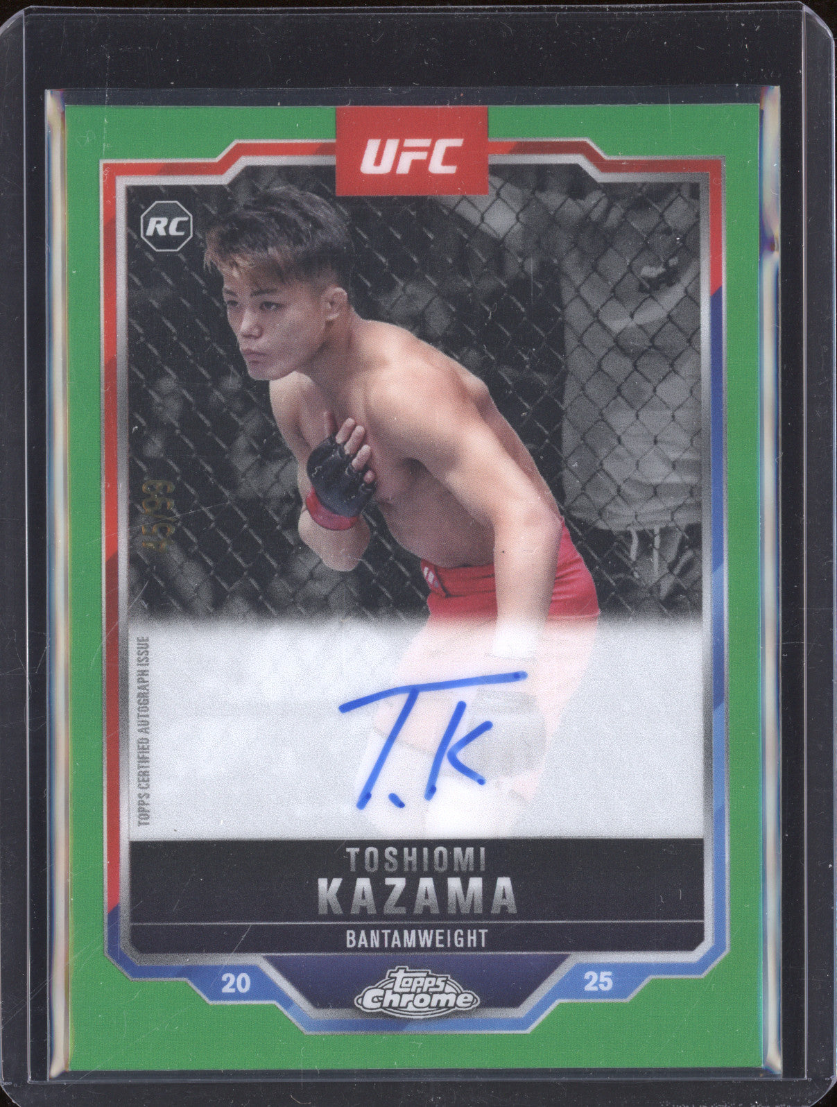 Toshiomi Kazama 2025 Topps Chrome CRA-TK Green Refractor Auto RC 45/99