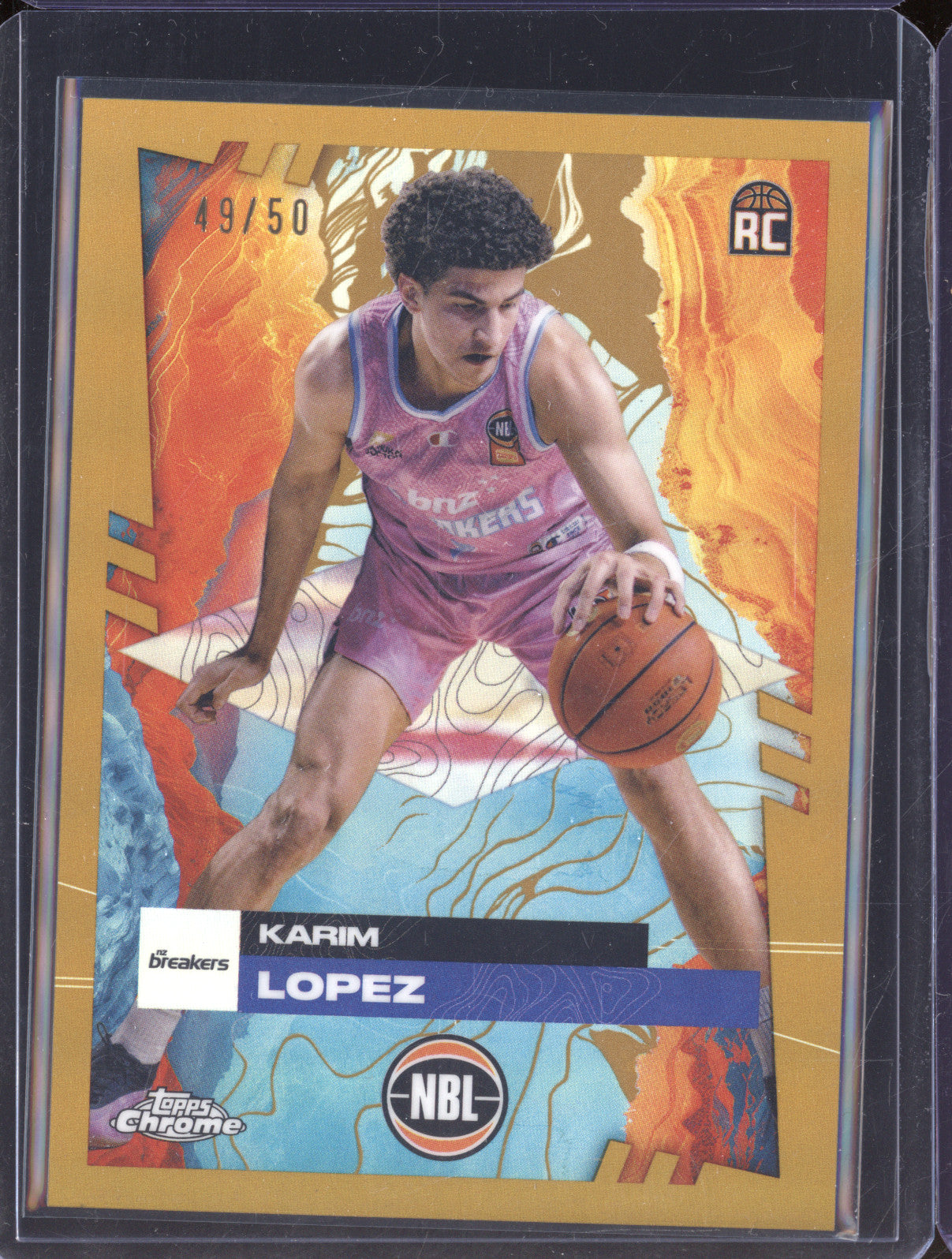 Karim Lopez 2024 Topps Chrome NBL 51 Gold Refractor 49/50