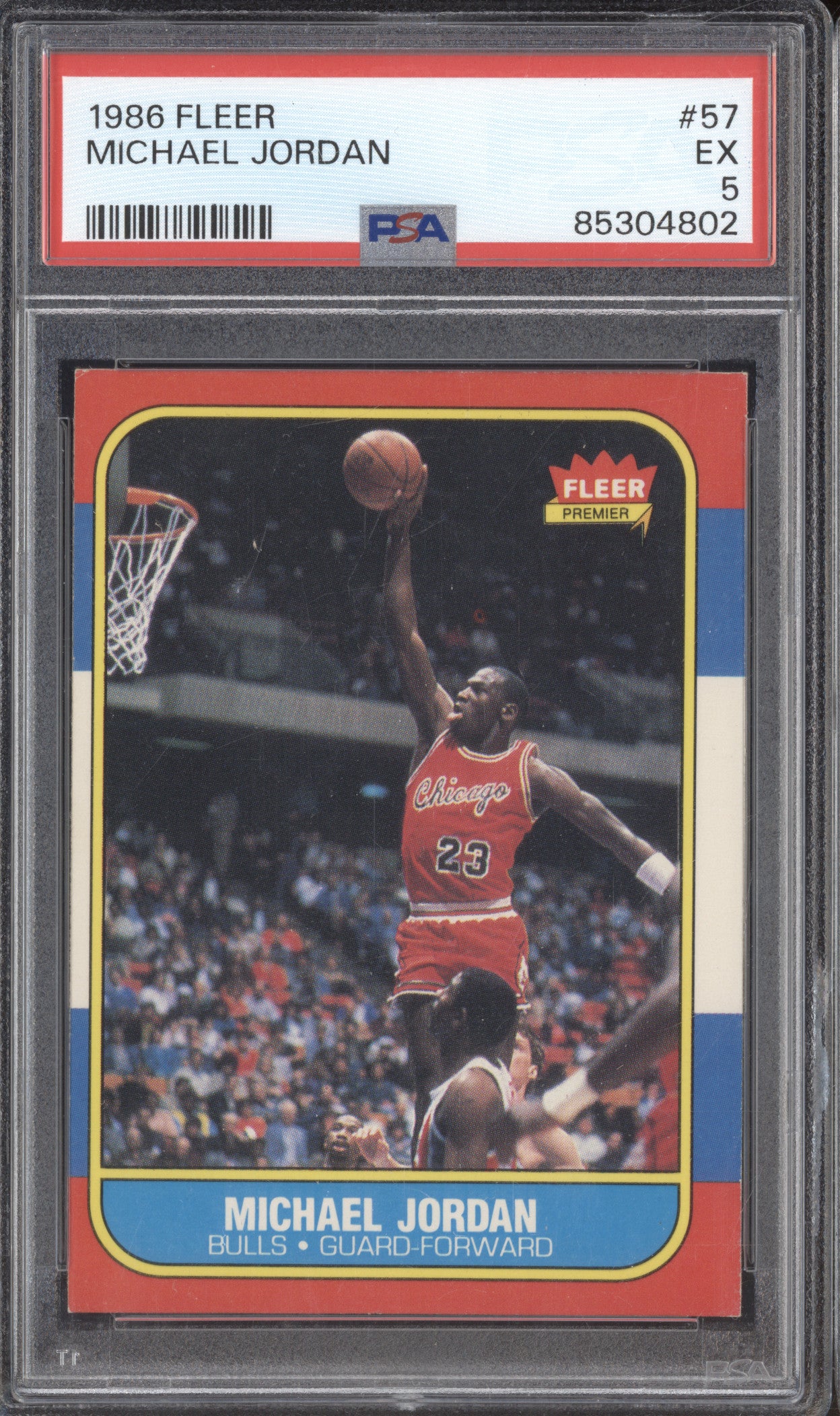 Michael Jordan 1986 Fleer  57 RC PSA  5