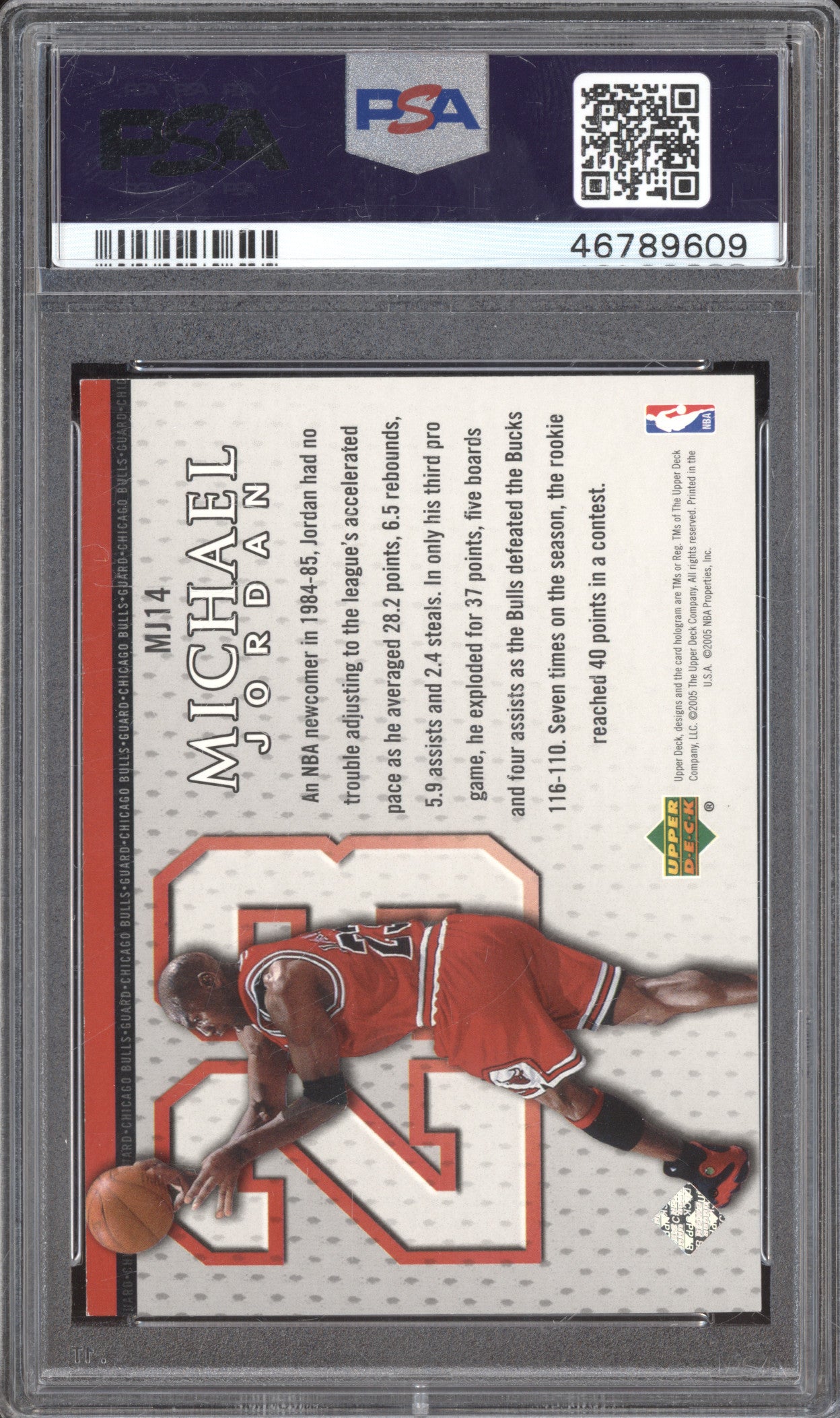 2005 Upper Deck M.J. MJ14 Michael Jordan PSA 9