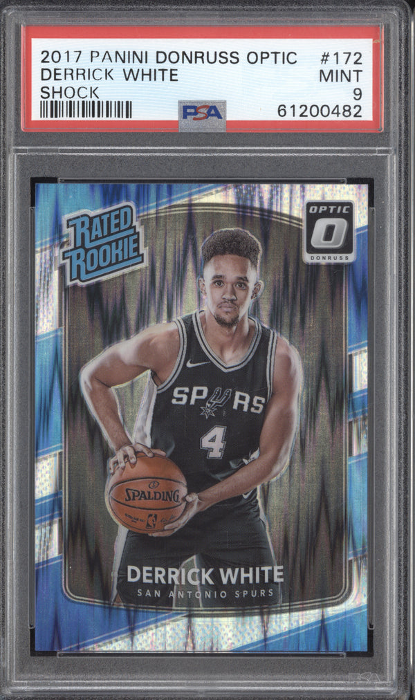 Derrick Whtite 2017-18 Panini Donruss Optic 172 Shock RC PSA 9