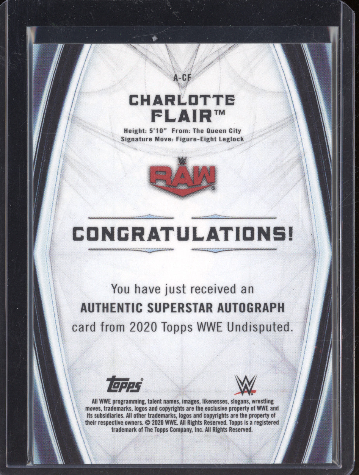 2020 Topps WWE A-CF Charlotte Flair Superstar Auto 026/199