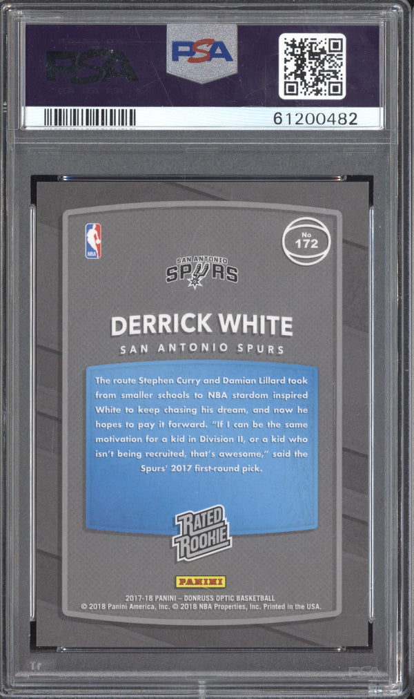 Derrick Whtite 2017-18 Panini Donruss Optic 172 Shock RC PSA 9