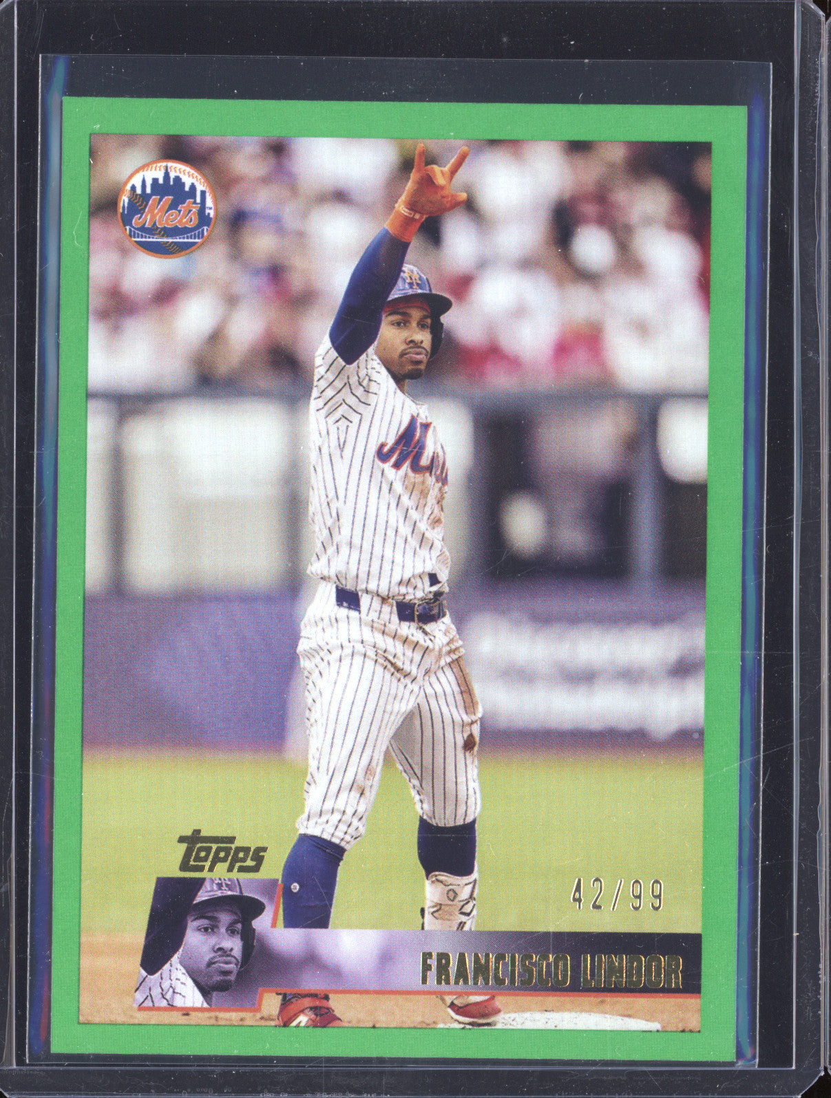 Francisco Lindor 2025 Topps Archives 128 Green Foilboard /99