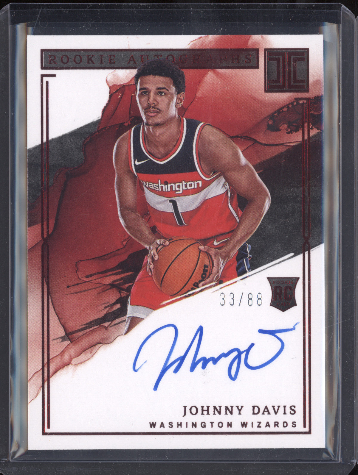 Johnny Davis 2022-23 Panini Impeccable RA-JDV Rookie Auto Asia RC 33/88