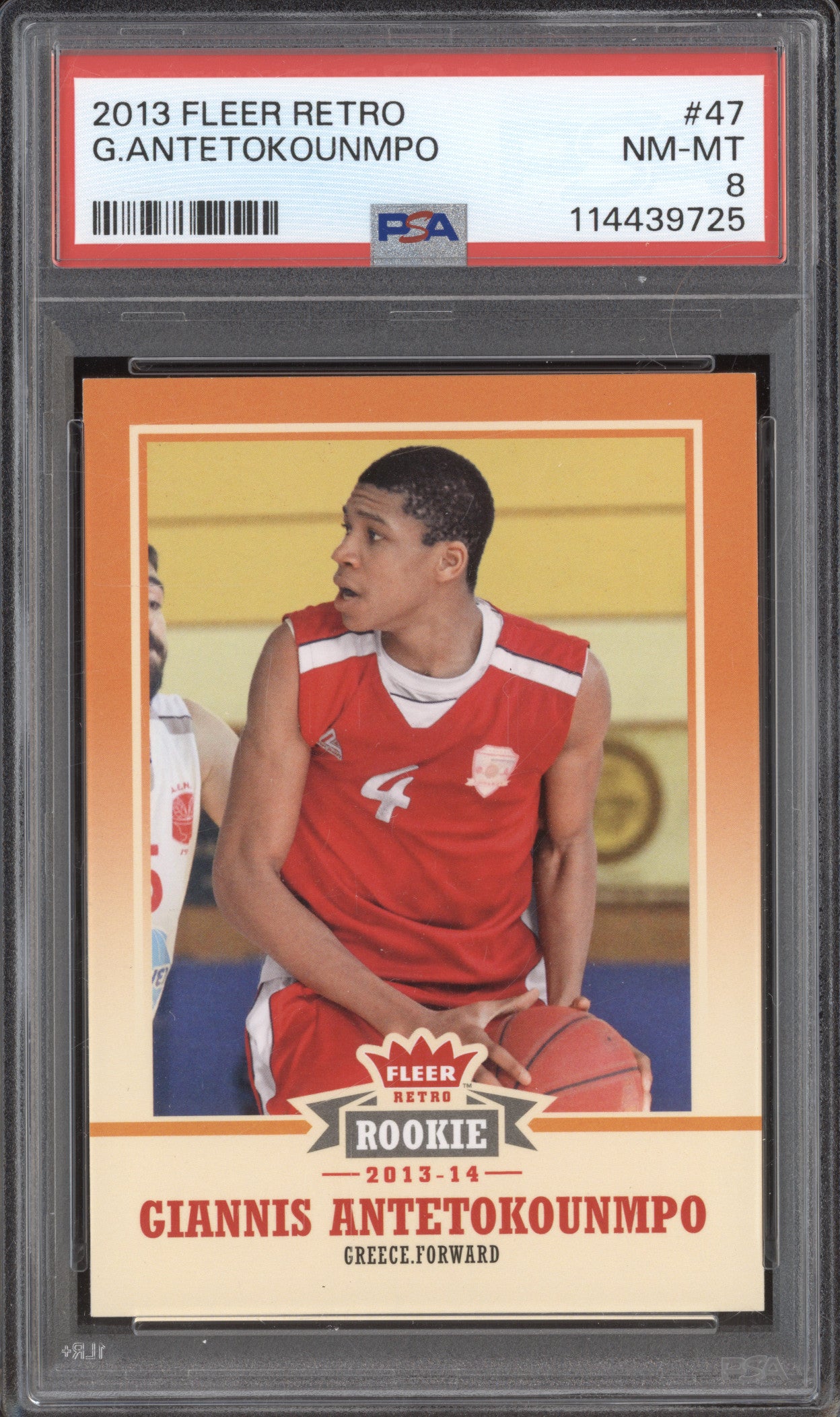 Giannis Antetokounmpo 2013-14 Fleer Retro 47 Rookie RC PSA 8