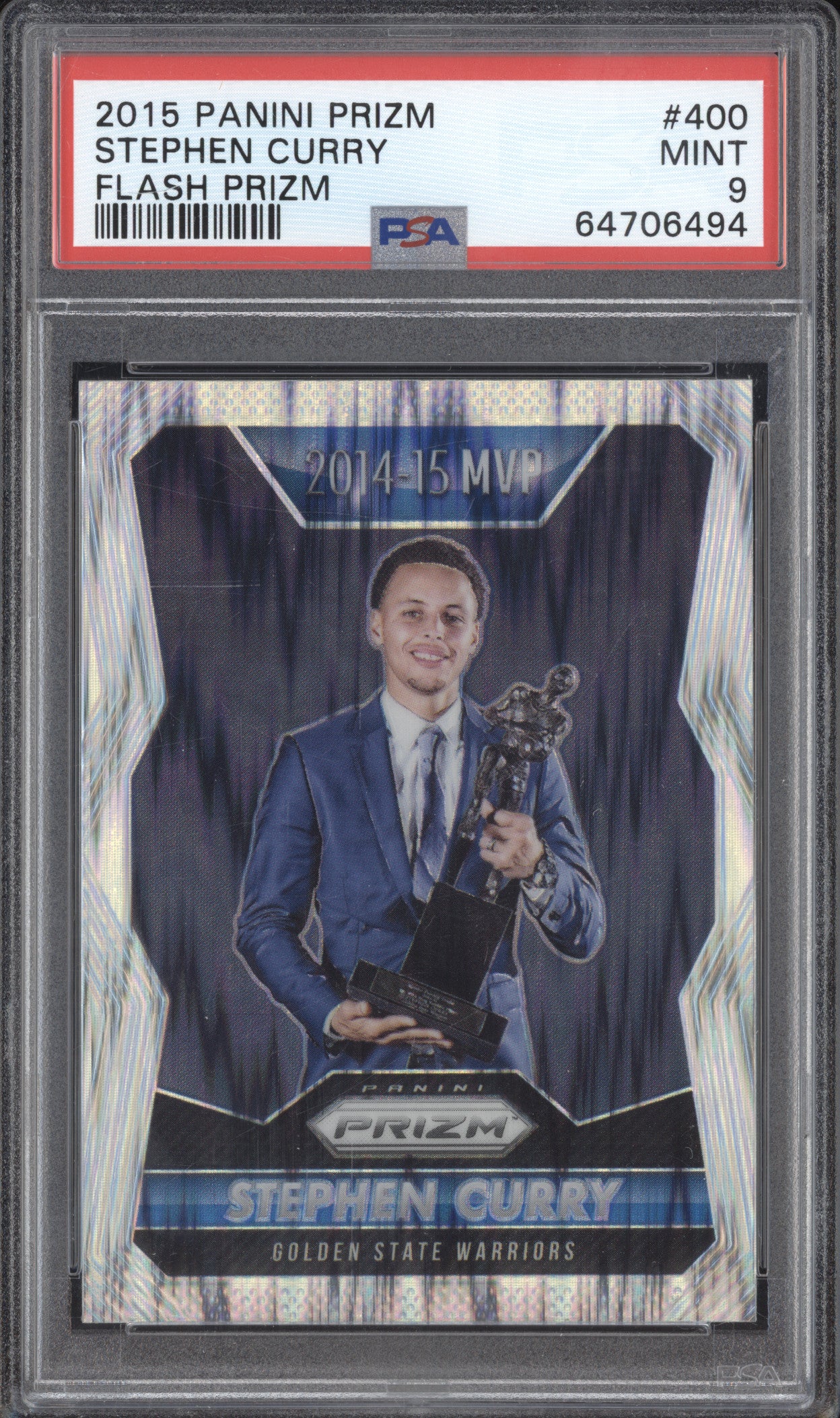 Stephen Curry 2015-16 Panini Prizm 400 Flash PSA 9