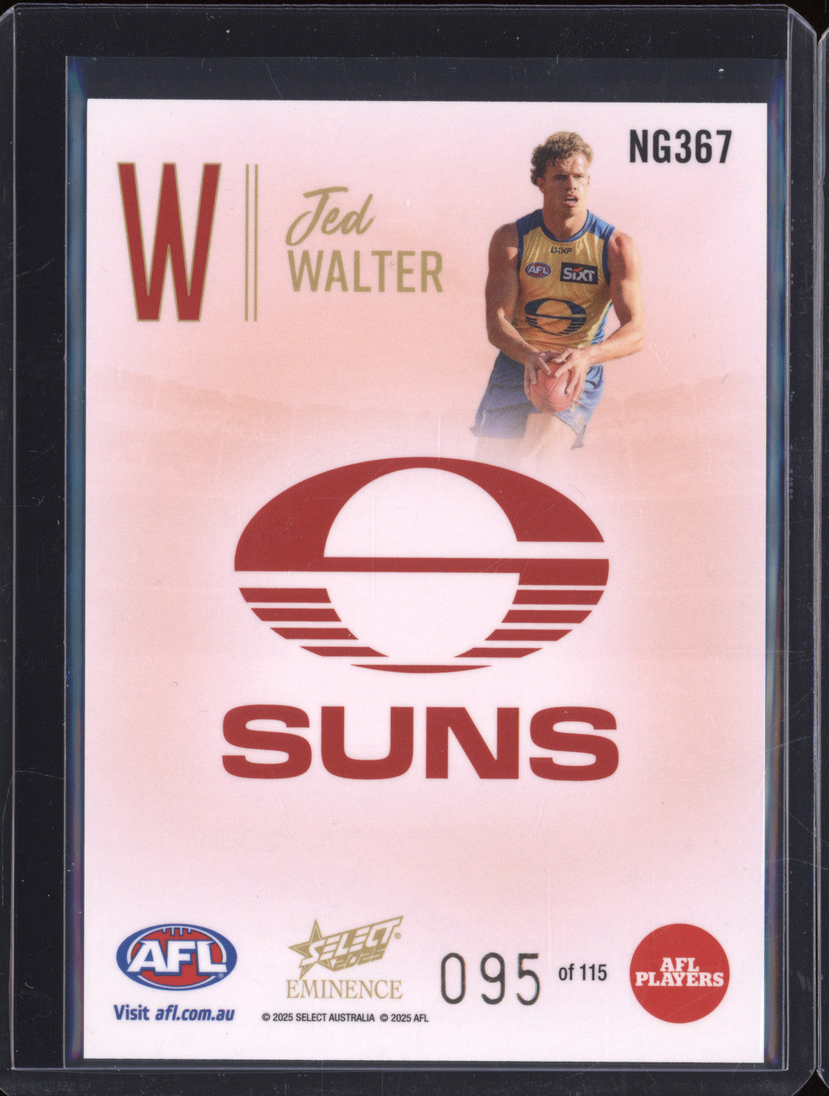 2025 AFL Select Eminence Nameplate NG367 Jed Walter 095/115