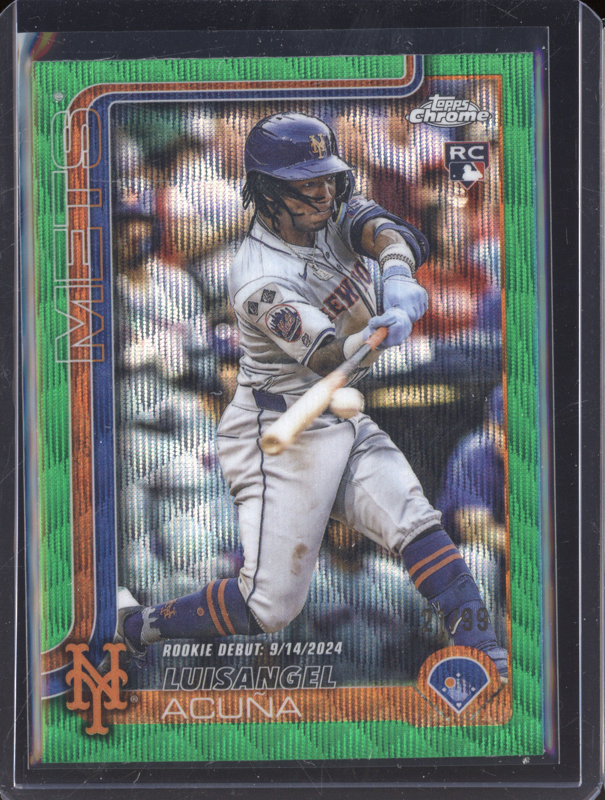 Luisangel Acuna 2025 Topps Chrome USC53 Green Wave RC /99