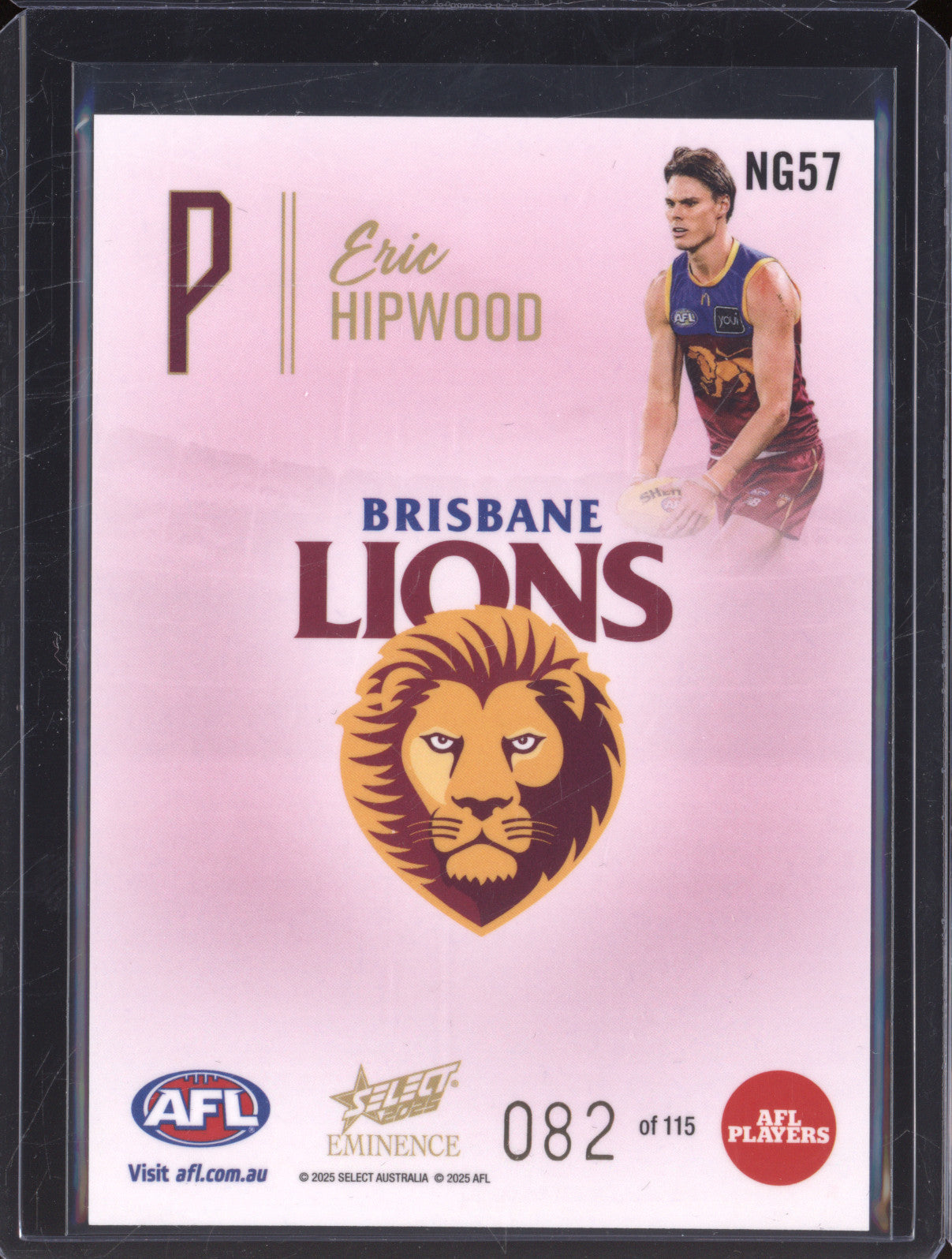 2025 AFL Select Eminence Nameplate NG57 Eric Hipwood 082/115