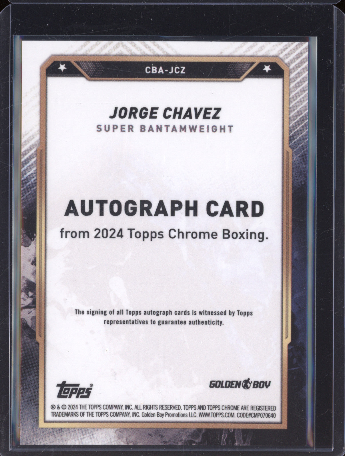 Jorge Chavez 2024-25 Topps Boxing Chrome CBA-JCZ Autograph