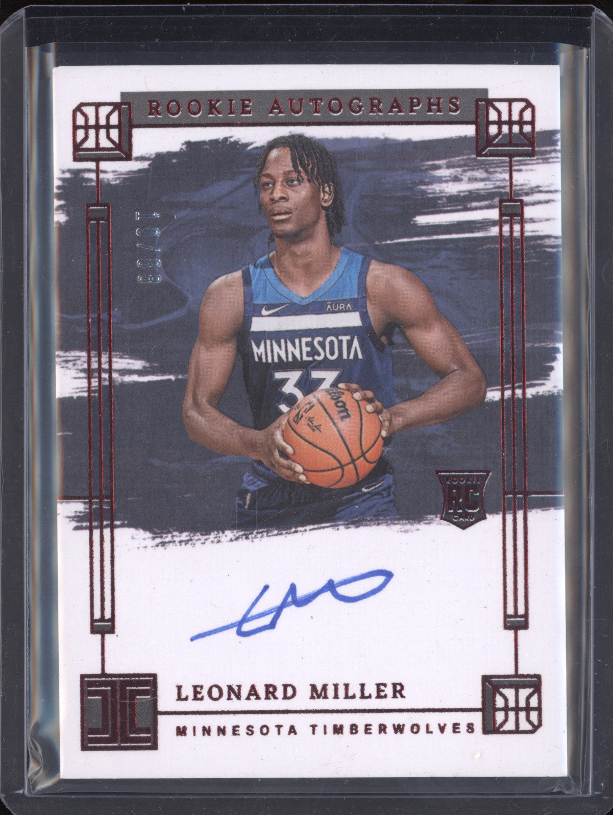 Leonard Miller 2023-24 Panini Impeccable RA-LEO Rookie Auto Int RC 10/88