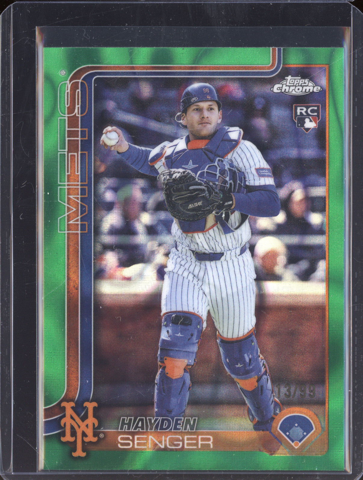 Hayden Senger 2025 Topps Chrome Update USC128 Green Lava Refractor RC /99