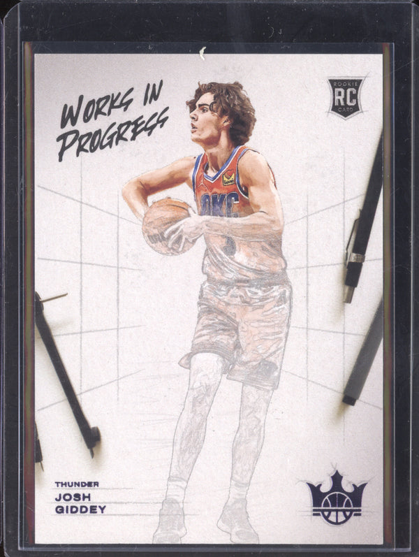 Josh Giddey 2021-22 Panini Court Kings 5 Works in Progress Purple RC 6/49