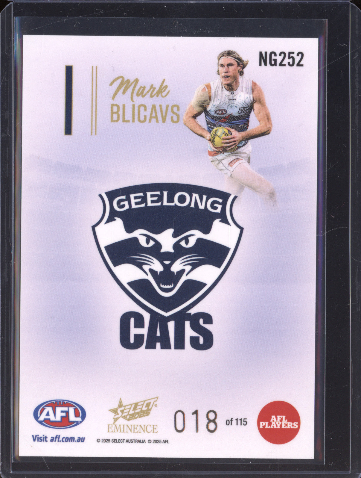 2025 AFL Select Eminence Nameplate NG252 Mark Blicavs 018/115
