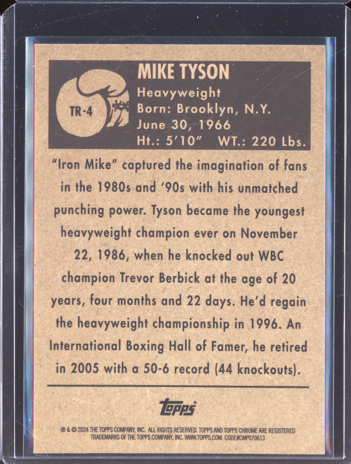 Mike Tyson 2024-25 Topps Boxing Chrome TR-4 1951 Ringside