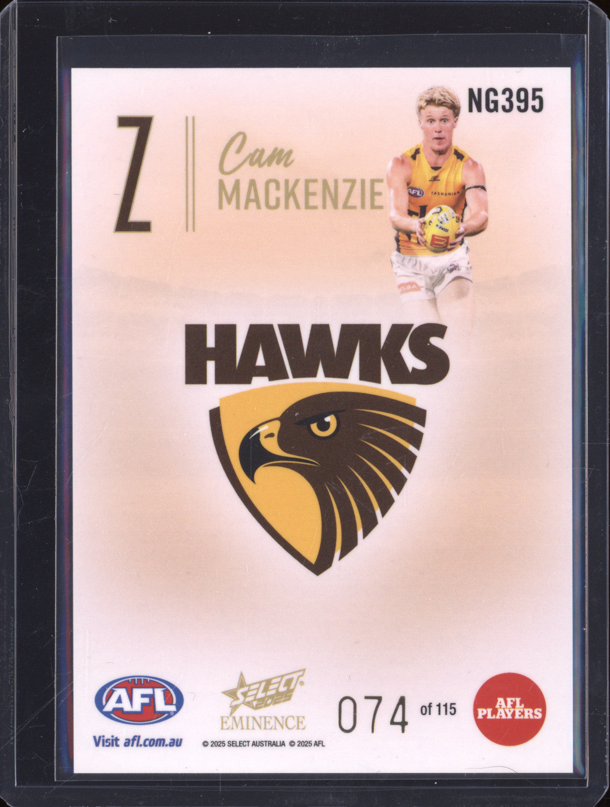 2025 AFL Select Eminence Nameplate NG395 Cam Mackenzie 074/115