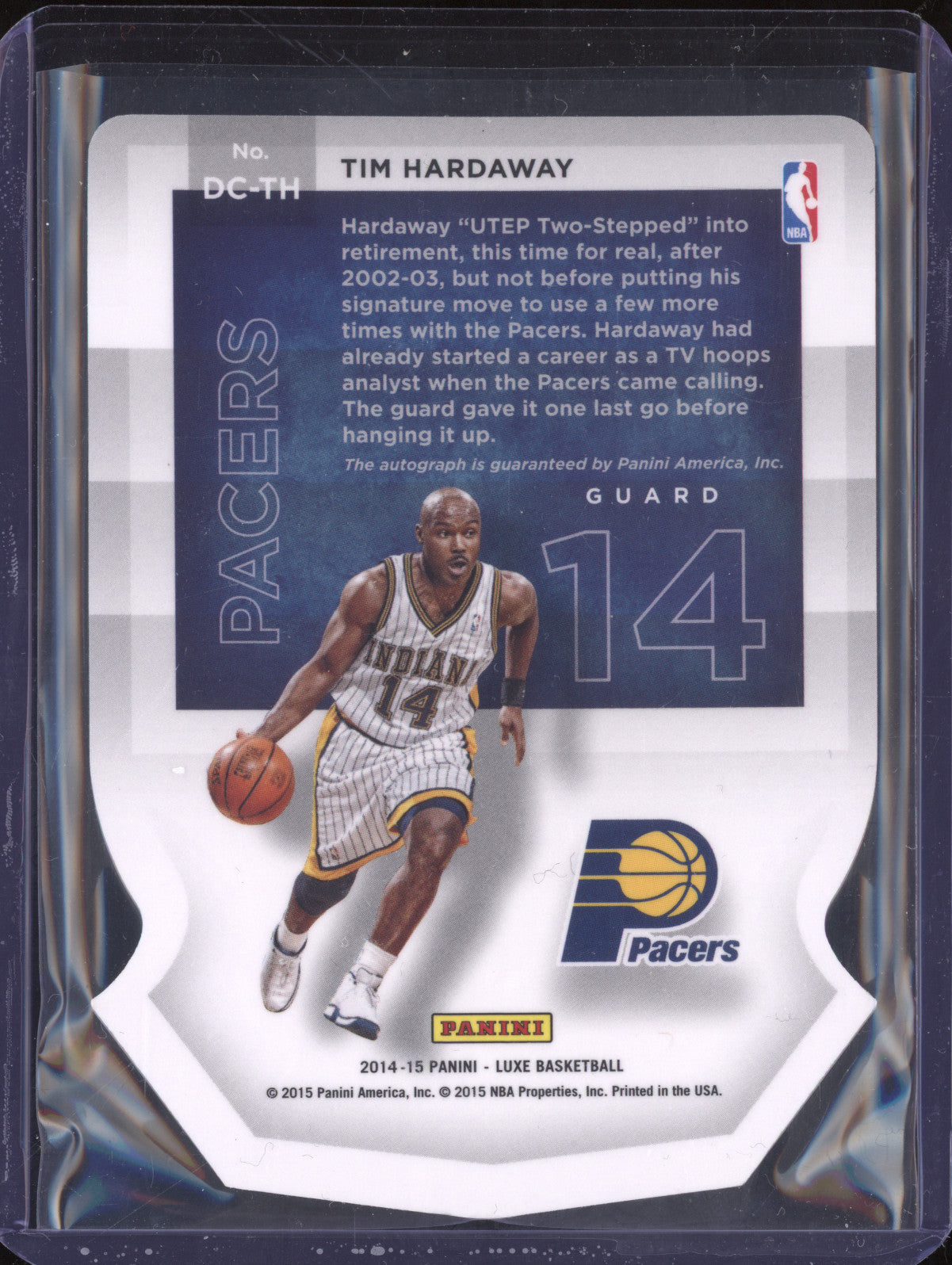 Tim Hardaway 2014-15 Panini Luxe DC-TH Die-Cut Auto 33/60