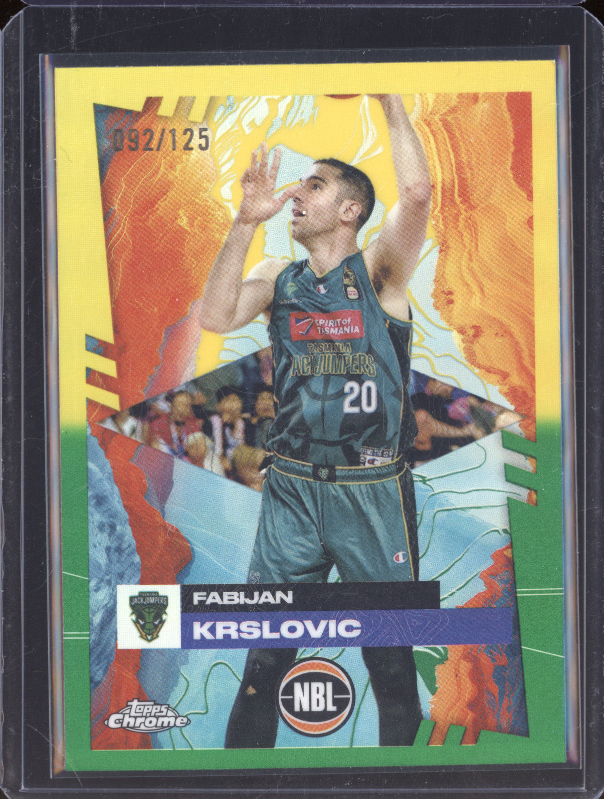 Fabijan Krslovic 2024 Topps Chrome NBL 94 Golden Wattle Refractor 092/125