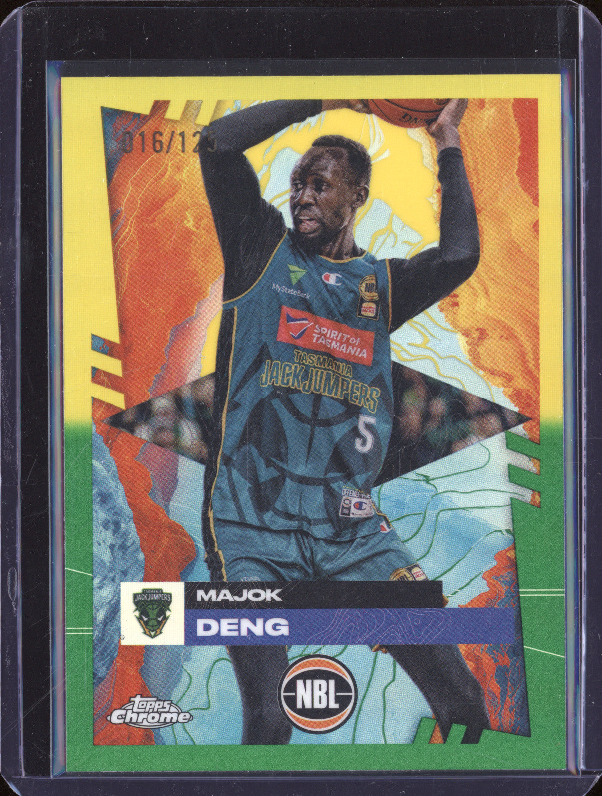 Majok Deng 2024 Topps Chrome NBL 96 Golden Wattle Refractor 016/125