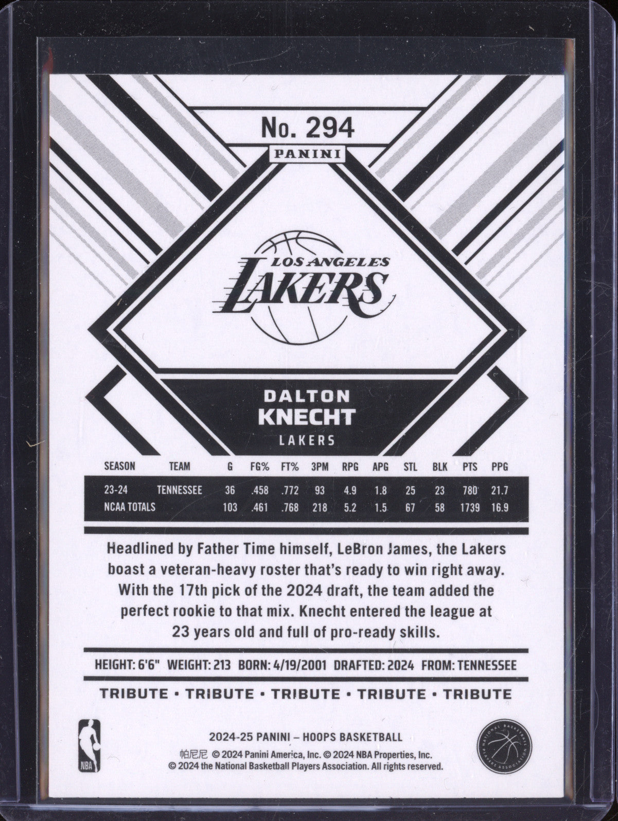 Dalton Knecht 2024-25 Panini Hoops 294 Impulse RC