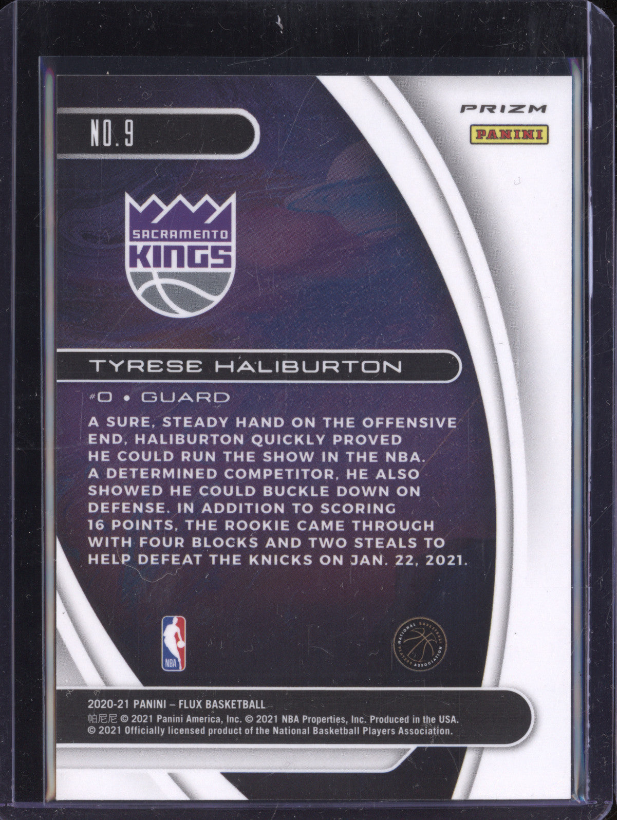 Tyrese Haliburton 2020-21 Panini Flux 9 RC